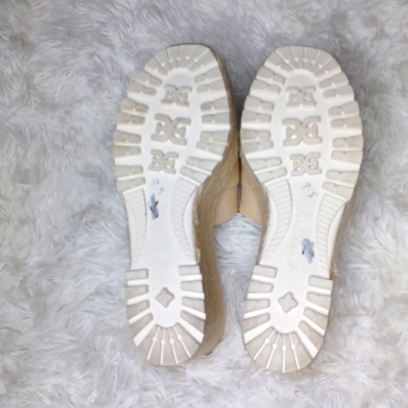 Sam Edelman Livi Cream Squared Open Toe Buckle Platform Wedge Sandals 9.5 - Picture 13 of 13